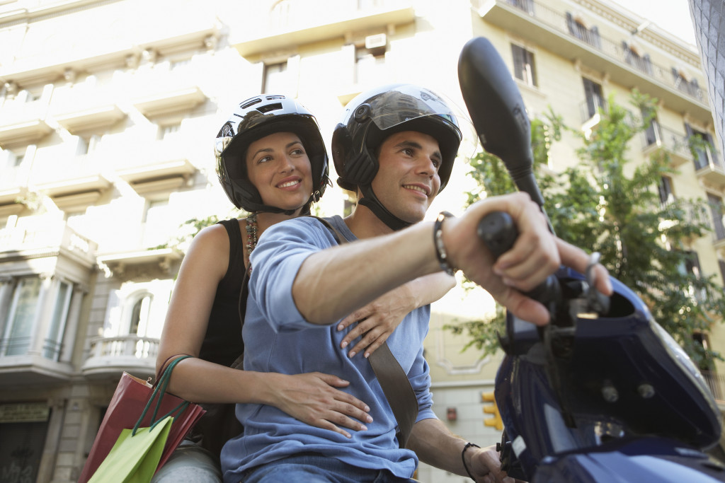 couple riding a motorcycle